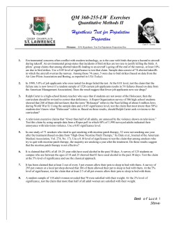 Hypothesis Test for Population Proportion