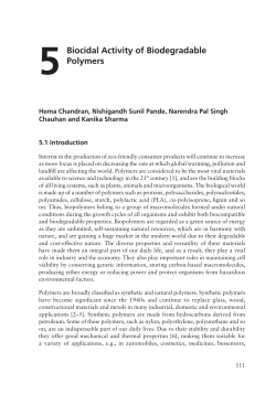 5Biocidal Activity of Biodegradable Polymers