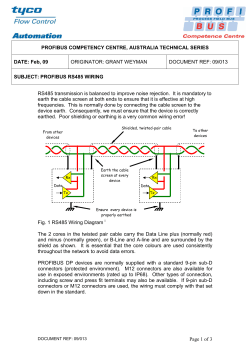 Profibus RS485 Wiring
