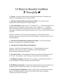 12 Ways to Resolve Conflicts