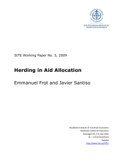 Herding in Aid Allocation - Stockholm School of Economics