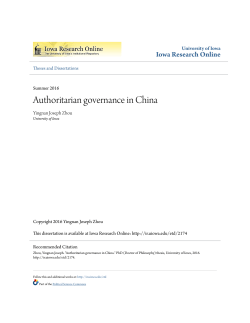 Authoritarian governance in China - Iowa Research Online