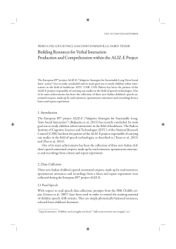 Building Resources for Verbal Interaction Production and