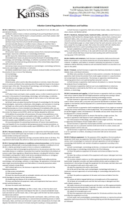Infection Control Regulations for Practitioners and Facilities
