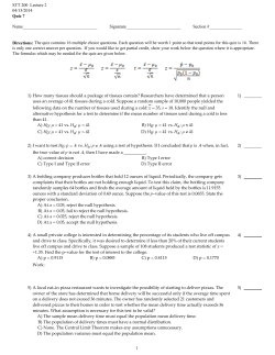 The Quiz Contains 16 - Department of Statistics and Probability