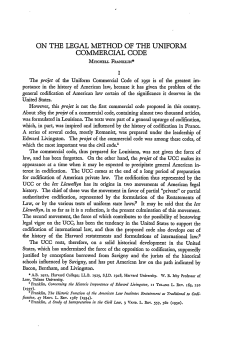 On the Legal Method of the Uniform Commercial Code