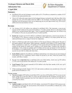 Exchequer Returns end-March 2016 Information Note 4 April 2016
