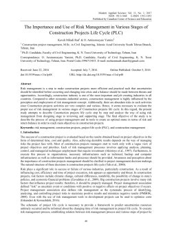 The Importance and Use of Risk Management in Various Stages of