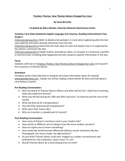 Timeless Thomas: How Thomas Edison Changed Our