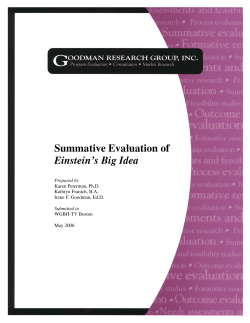 Summative Evaluation of Einstein`s Big Idea