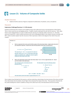 Lesson 21: Volume of Composite Solids