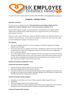 Categories &ndash; Making a Choice - UK Employee Experience Awards
