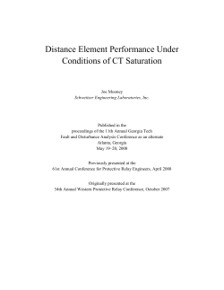 Distance Element Performance Under Conditions of CT Saturation
