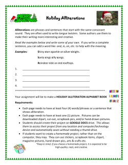 Holiday Alliterations
