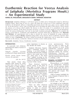 Exothermic Reaction for Veerya Analysis of Jatiphala (Myristica