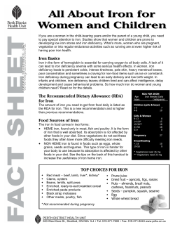 Iron Basics The Recommended Dietary Allowance (RDA) for Iron