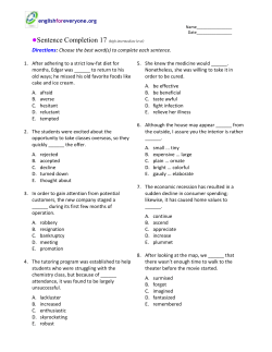 Sentence Completion 17