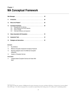 MA Conceptual Framework - Millennium Ecosystem Assessment