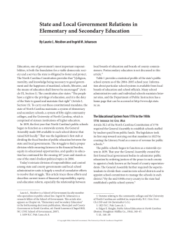 State and Local Government Relations in Elementary and