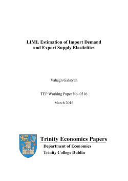 LIML Estimation of Import Demand and Export Supply Elasticities