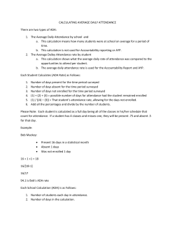 CALCULATING AVERAGE DAILY ATTENDANCE AND ADA RATE