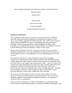 Latino Immigrant Entrepreneurs: Planning and