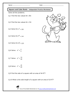 Square and Cube Roots Independent Practice Worksheet