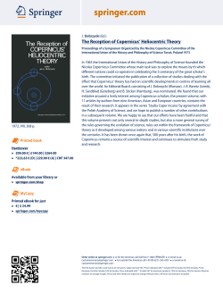 The Reception of Copernicus` Heliocentric Theory