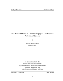 Neoclassical Idioms in Ottorino Respighi`s "Lauda per