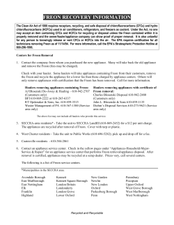 freon recovery information