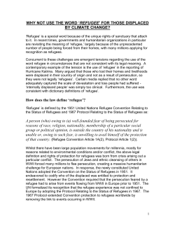 To be or not to be a refugee