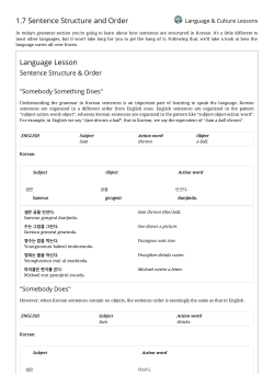 1.7 Sentence Structure and Order Language Lesson