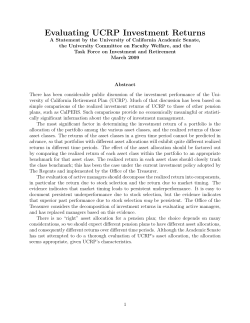 Evaluating UCRP Investment Returns
