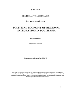Political Economy of Regional Integration in South Asia