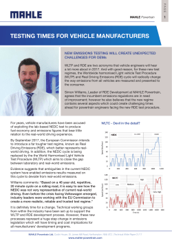 testing times for vehicle manufacturers