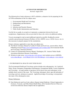 Study References - American College of Veterinary Preventive