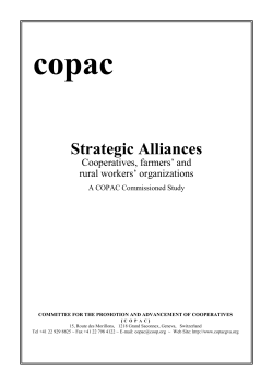 Strategic Alliances Cooperatives, farmers` and rural workers