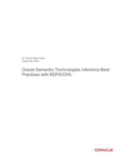Oracle Semantic Technologies Inference Best Practices with RDFS