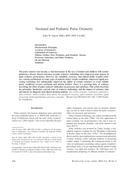 Neonatal and Pediatric Pulse Oximetry