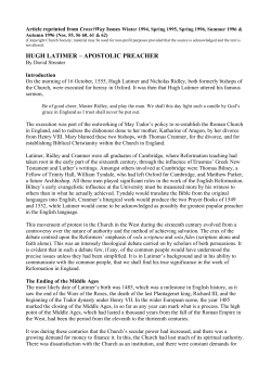 hugh latimer – apostolic preacher