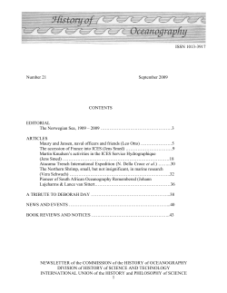 History of Oceanography, Number 21