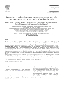 Comparison of angiogenic potency between mesenchymal stem