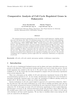 Comparative Analysis of Cell Cycle Regulated Genes in Eukaryotes
