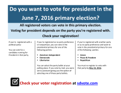 Do you want to vote for president in the June 7, 2016
