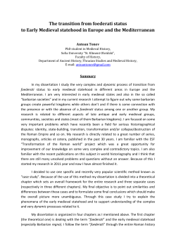 The transition from foederati status to Early Medieval statehood in