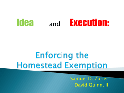 Homestead Exemptions and other Tax Classifications Options and
