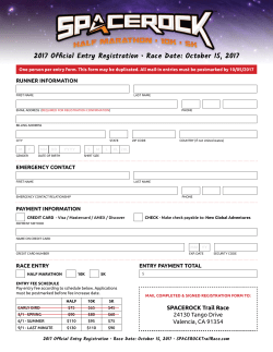 entry form - SPACEROCK Trail Race