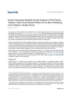 Certain Severance Benefits Are Not Subject to FICA Payroll Taxation