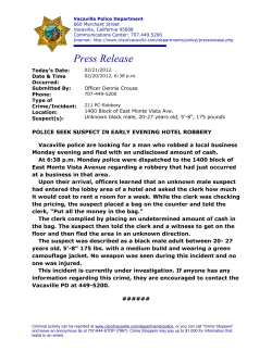 Suspect sought in hotel robbery