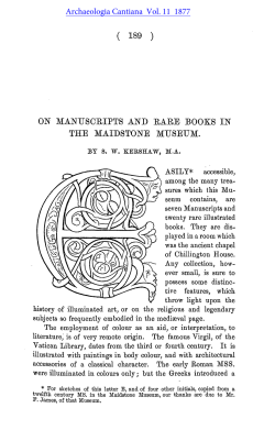 Manuscripts and Rare Books in Maidstone Museum